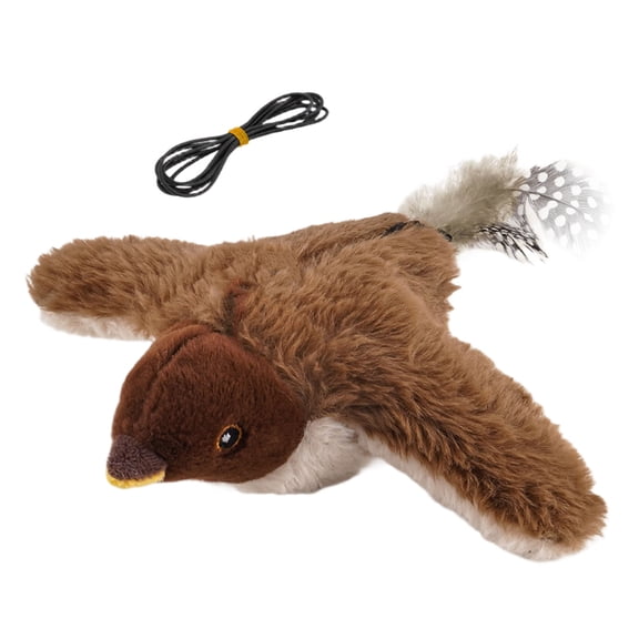 Automated Electric Cats Toy with Bird Simulators Motion Activated Safe Plush USB Rechargeable Quiet