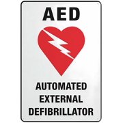 Automated External Defibrillator AED 8"x12" Sign, Grade Sheeting Rust Free Aluminum Sign, Weather Resistant Waterproof, Easy to Mount