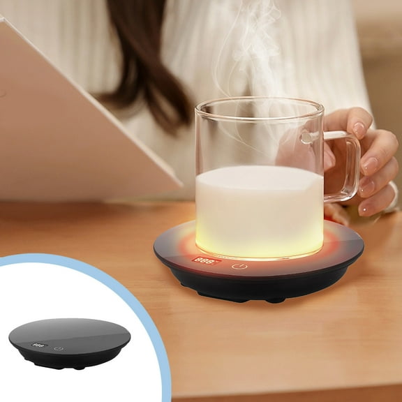 Automatic 3-Speed Coffee Mug Warmer - Desk Home Office Cup Warmer, Temperature-Adjustable Heater for Coffee, Milk Tea & Hot Chocolate, Electric Beverage Warmer for All-Day, 5.12*5.12in, Black