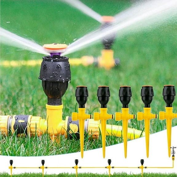 Automatic 360 Degree Rotation Lawn Sprinklers for Yard, Large Area Coverage, Lawn & Garden Essential (5PC)