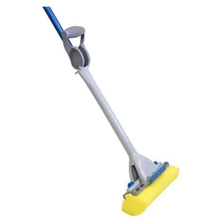 Automatic 9-Inch Head Mop with Hand Squeeze Feature, 54 Inch Length, for Home/Bathroom/Kitchen/Tile/Hardwood/House Floors/ Alloy Steel Yellow