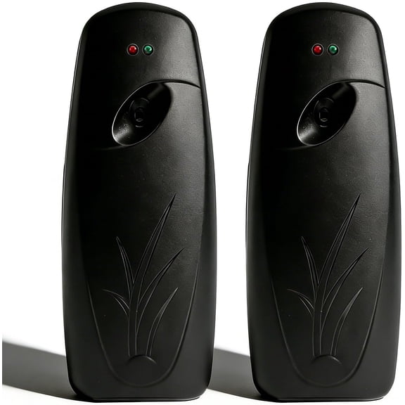 Automatic Air Freshener Dispenser 2-Pack Wall Mounted Time Mist Spray for Home, Bathroom & Office Battery Operated Scent Sprayer Compatible with Commercial Air Fresheners(Black)