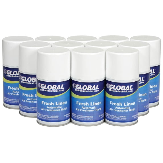 Global Industrial Automatic Air Freshener Refills Fresh Linen 7 oz. Can - 12 Ref