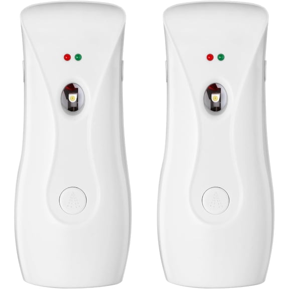 Automatic Air Freshener Spray Dispenser (2-Pack) Black Wall Mounted or Free Standing Battery Operated Sprayer for Home Commercial Use, 3 Auto Scent Release Time Settings Room/Bathroom Freshness