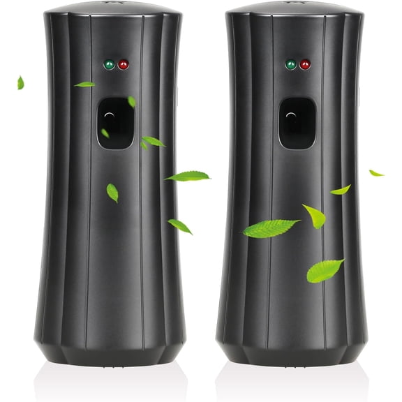 Automatic Air Freshener Spray Dispenser (2-Pack) White Wall Mounted or Free Standing Battery Operated Sprayer for Home Commercial Use, 3 Auto Scent Release Time Settings Room/Bathroom Freshness