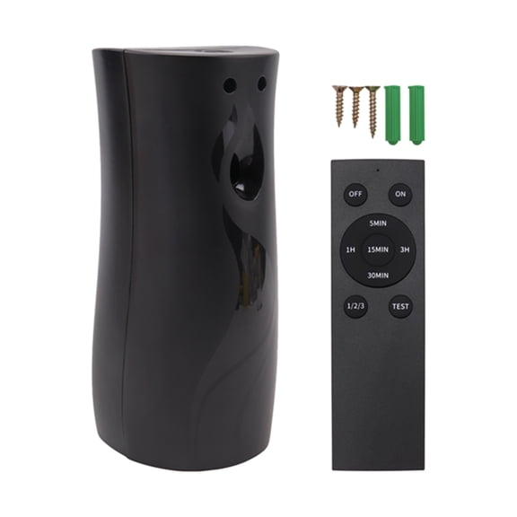 Automatic Air Freshener Spraying Dispenser, Wall/Standing Aerosol Spraying Dispenser with Remote Control Black