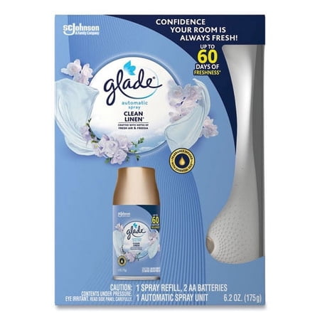 Automatic Air Freshener Starter Kit, Spray Unit And Refill, Clean Linen, 6.2 Oz, 4/carton | Bundle of 5 Cartons