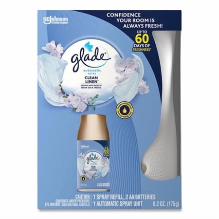 Automatic Air Freshener Starter Kit, Spray Unit And Refill, Clean Linen, 6.2 Oz | Bundle of 2 Kits