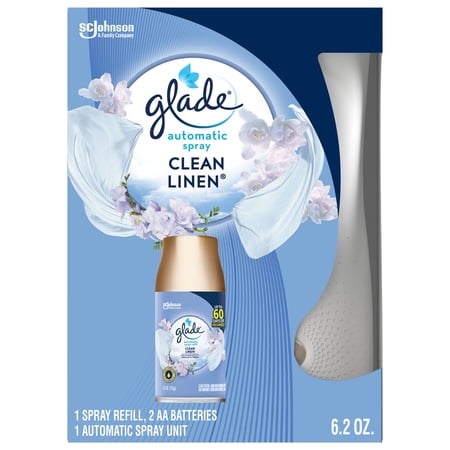 Automatic Air Freshener Starter Kit, Spray Unit And Refill, Clean Linen, 6.2 Oz | Bundle of 5 Kits
