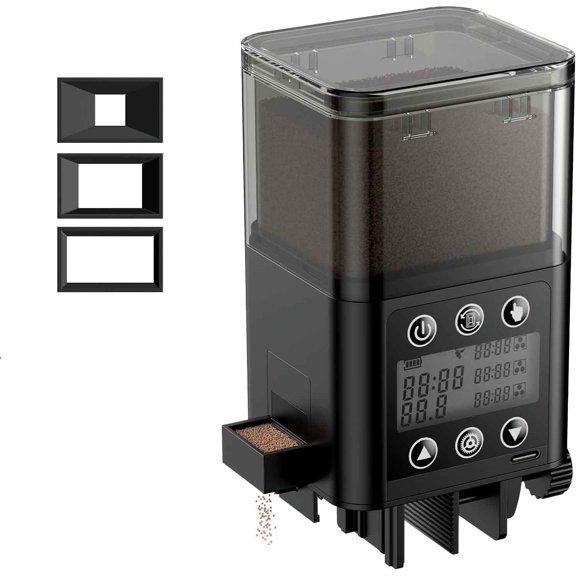 Automatic Aquarium Feeder, USB Rechargeable Auto Food Dispenser with Timer, Adjustable for Pellets, Granules and Powder