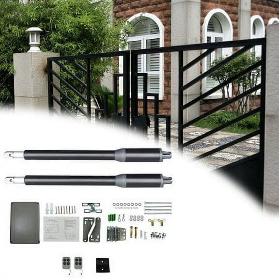 Automatic Arm Dual Swing Gate Opener Heavy Duty Kit 650lb Electric & Remotes