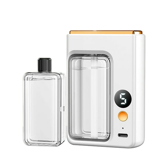Automatic Aroma Diffuser Essential Oil Dispenser, Smart Digital Display Air Freshener for Home Bedroom, Adjustable Mist Modes Timer Function, Cordless Portable Deodorizer with Long Battery Life