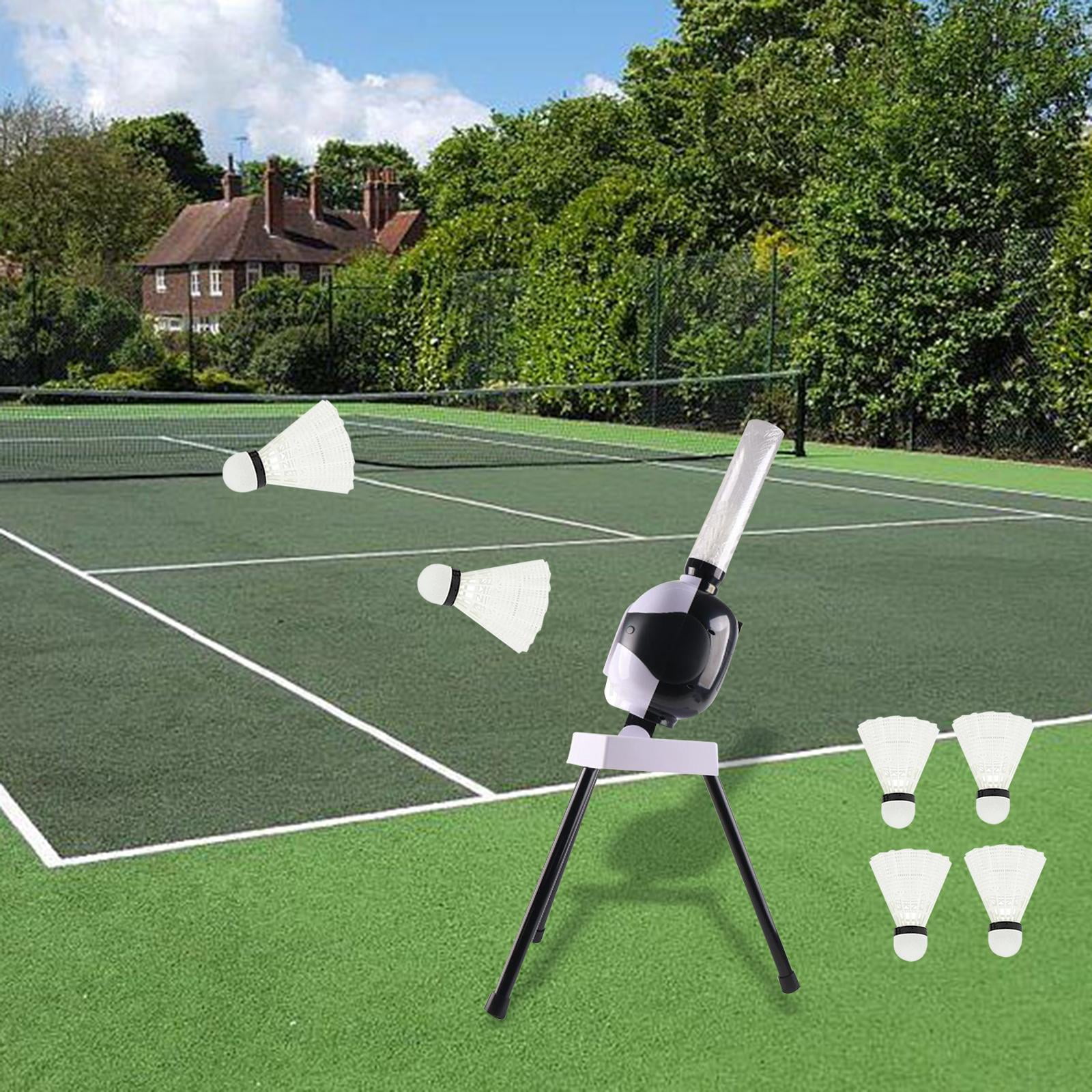 Automatic Badminton Serve Machine Badminton Launcher Electric Trainer Device Shuttlecock Launcher Badminton Trainer for All Levels Indoor with 6 Badmintons