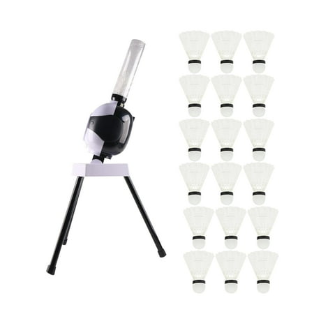 Automatic Badminton Serve Machine Badminton Trainer for Kids Portable Professional Ball Pitching Tool Badminton Launcher for Kids All Levels with 18 Badmintons