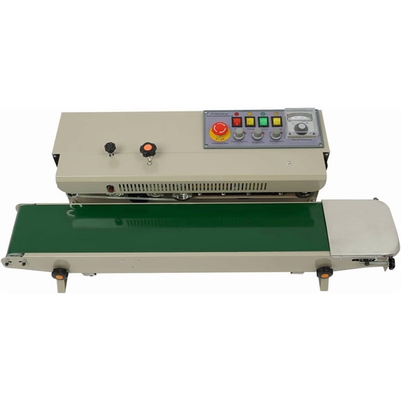 Automatic Bag Sealer Machine 0.02-0.08 mm Packing Machine Plastic Sealing Continuous Bag Band Sealing Machine 110V Commercial Plastic Bag Sealer, Automatic 850W Horizontal Continuous Band Sealer