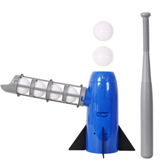Automatic Baseball Pitching Machine Complete Backyard Training Set With Bat And Practice Balls Portable Outdoor Sports Game Equipment
