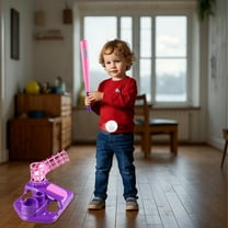 Automatic Baseball Pitching Machine for Young Athletes Indoor Outdoor Sports Training with Retractable Bat Toy