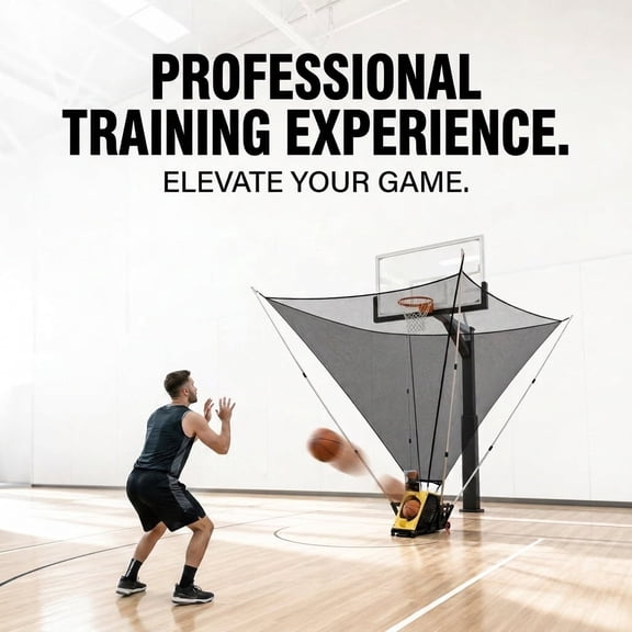 Automatic Basketball Shooting Trainer with Rechargeable and Plug-In Dual Power, 2-in-1 Ball Rebounder Machine