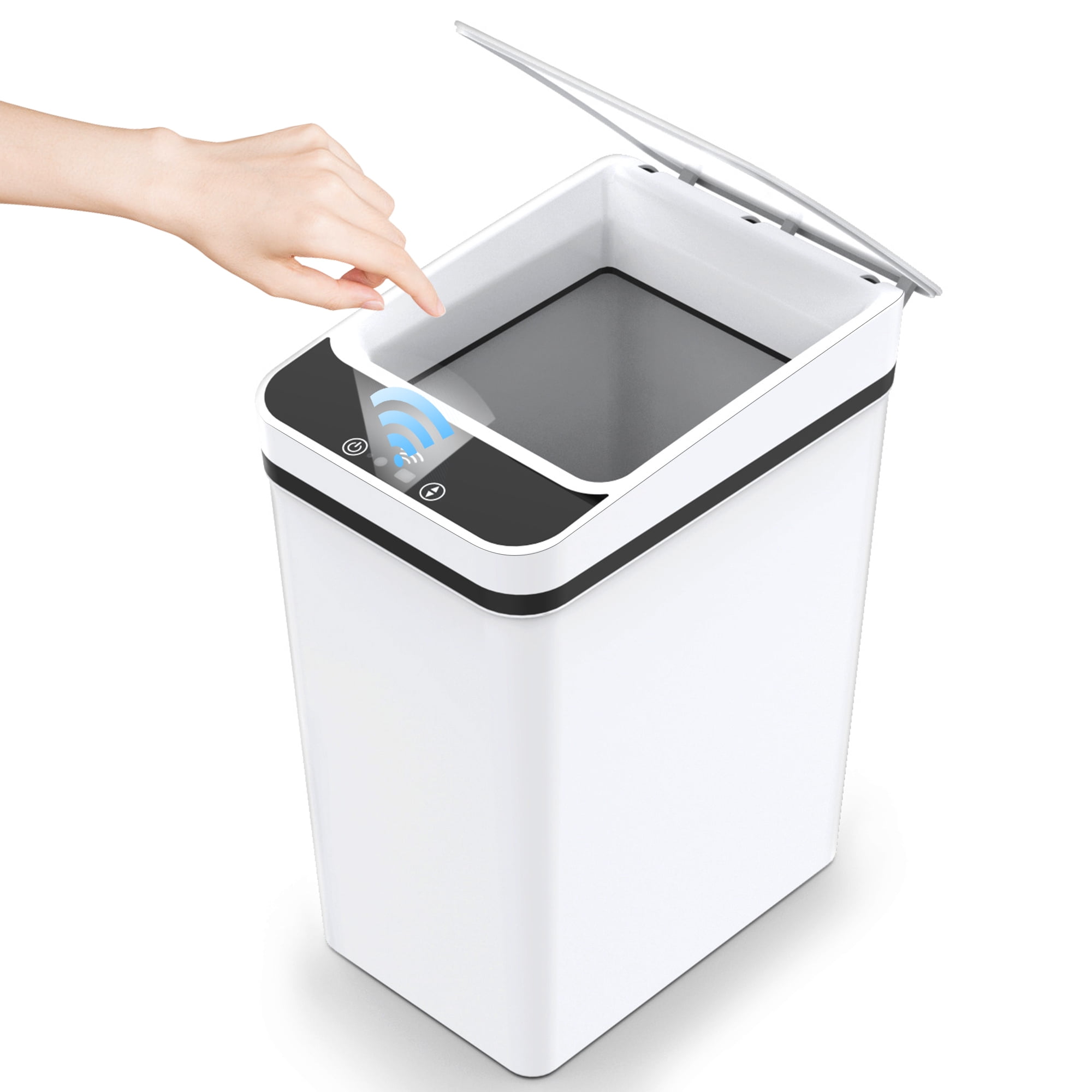 Pure Clean PKSVB18WT Smart Garbage Bin Trash Can with Builtin Dirt