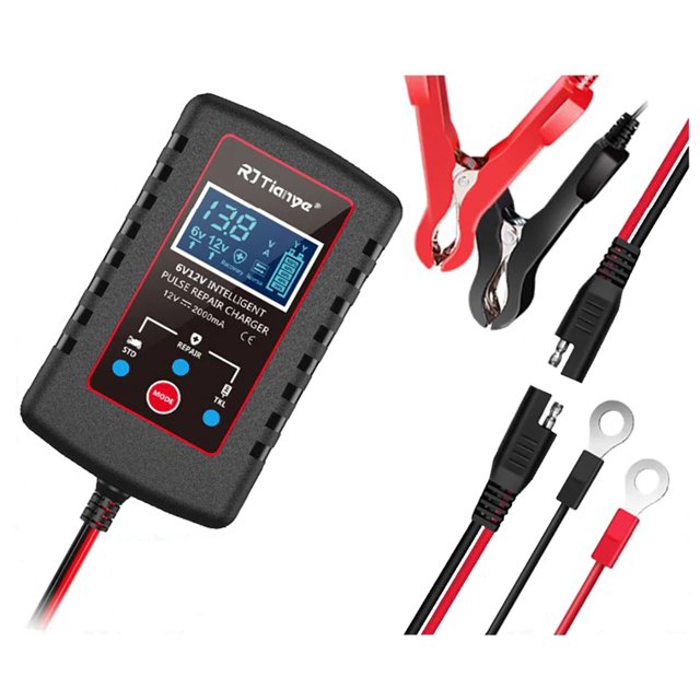 Automatic Battery Charger Trickle 6V 12V 2 Amp For Car, SUV, Trucks