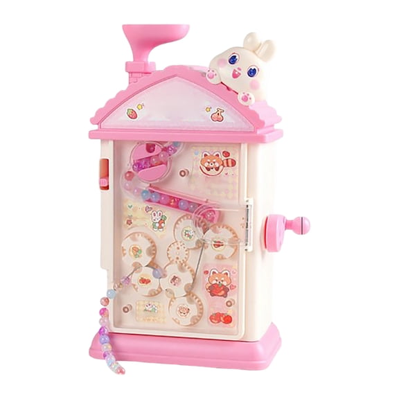 Automatic Bead Stringing Machine for Kids with Bunny Design for DIY Bracelet Making and Creative Jewelry Crafting Pink