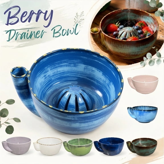 Automatic Berry Washing Bowl, Self Spinning Fruit Vegetable Washer with Drain, Vortex Cleaner for Strawberries Blueberries, Kitchen Home Camping,