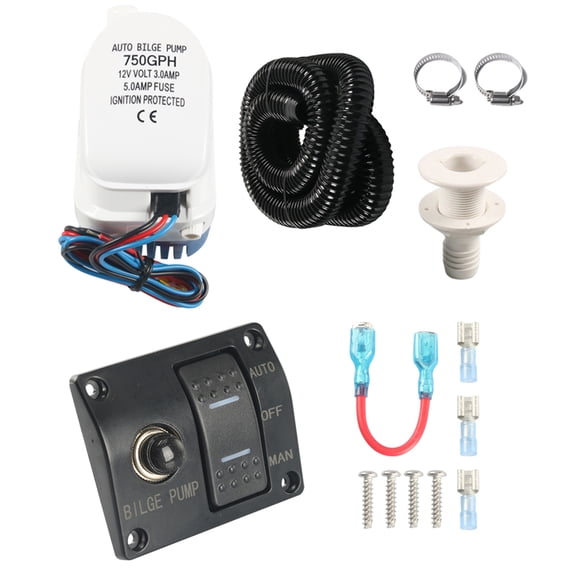 Automatic Bilge Pumps For Boats 750GPH 1100GPH Two Capacity Boat Bilge Pumps With Corrosions Resistant Housing