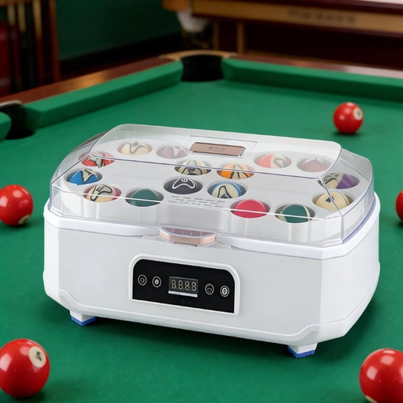 Automatic Billiard Ball Cleaner Machine-Upgraded Dual-Motor Pool Ball Cleaner For 16/22 Balls,Pool-Ball Polisher With LCD Touch,Wool Felt,Cooling Fans,Dual Fuses For Clubs/Home