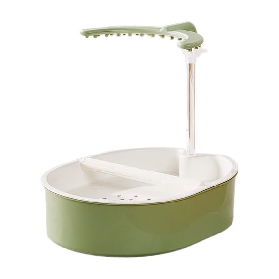 Automatic Bird Bath with Water Circulation, Electric Parrot Shower Box for Cockatiels & Budgies, Adjustable Flow Bird Bathtub with 30" Waterproof Mat & Stand