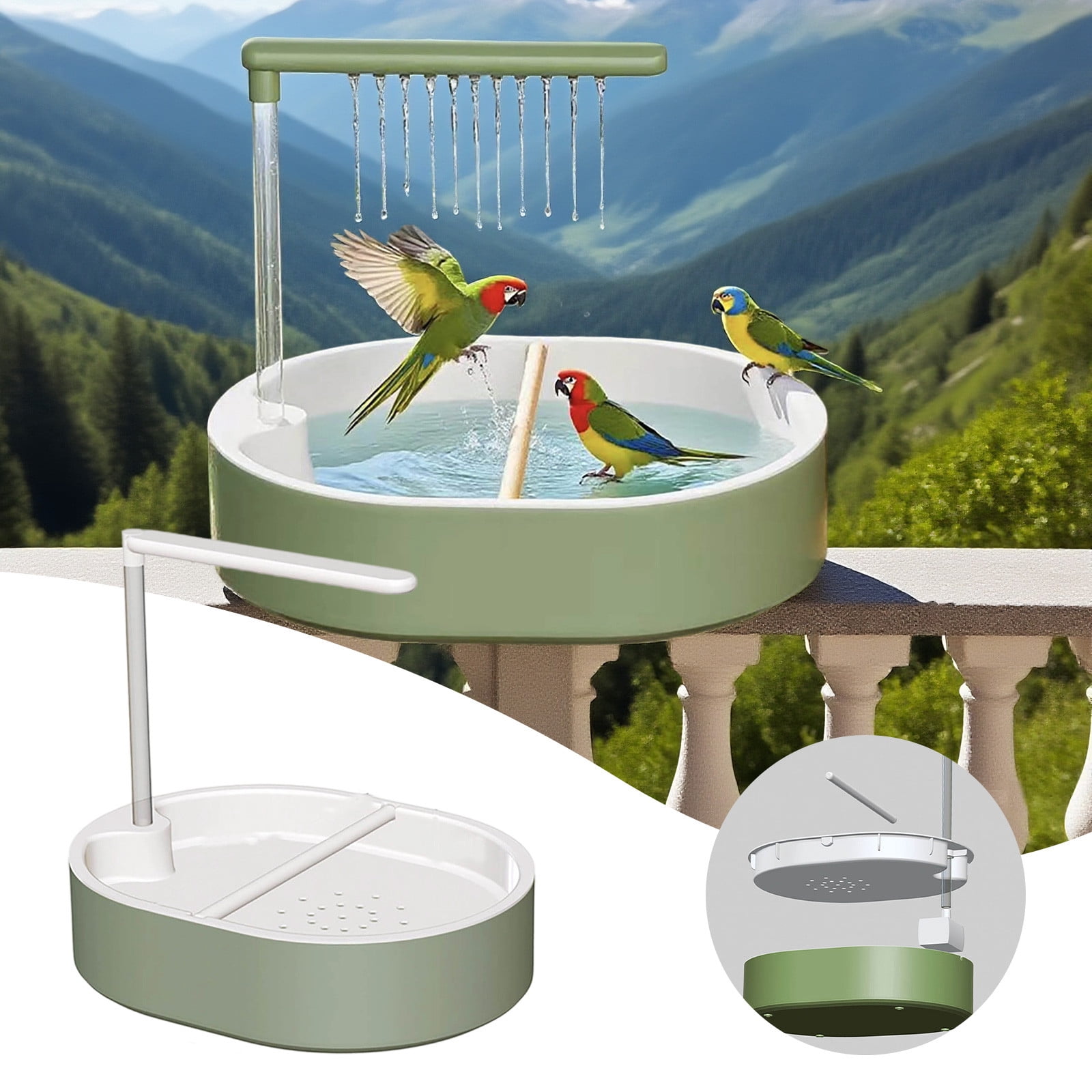 Stunning Parrot Bird Baths With Aeration Systems image