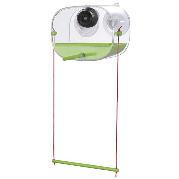 Automatic Bird Feeder with Camera Smart and AI Alerts for Family Use Indoor Outdoor Ready, 20x13x11 cm, Green