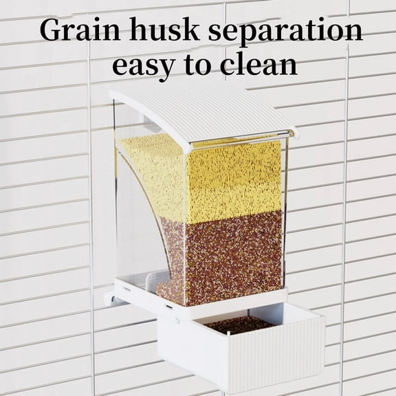Automatic Bird Feeder with Hull Separation - Spill Proof, Large Capacity Food Dispenser for Pet Birds