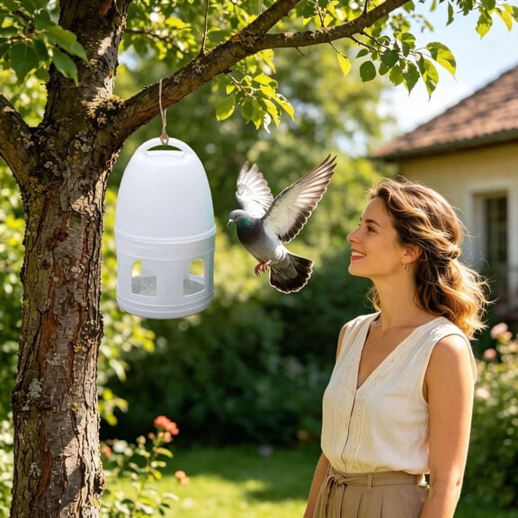 Automatic Bird Water Dispenser Thick Hanging Water Level Drinker Poultry Waterer Wild Bird Drinking Station for Pigeons Parrots Chickens Ducks