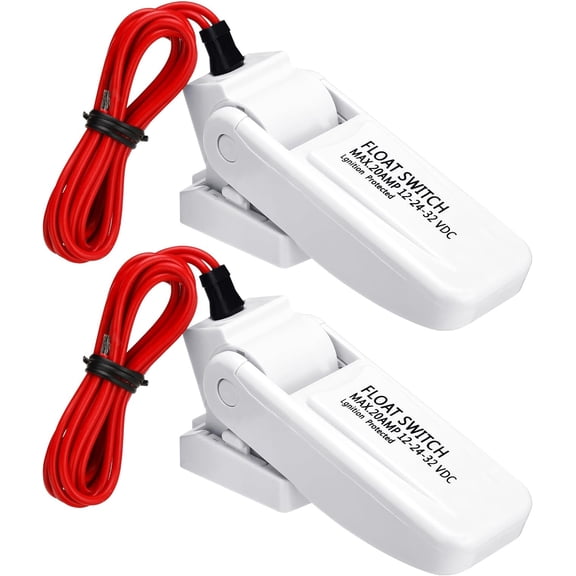 Automatic Boat Bilge Pump Float Switch, 12v 24v 32v Bilge Float Switch Moisture Tight Seals for Automatic Electric Water Pump Accessories Ignition Protected