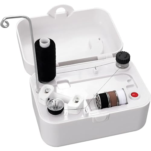 Automatic Bobbin Winder with Auto Stopper,Household Electric Winding Machine,Portable Bobbin Winder for Sewing Crafts Project,13.8×10.6×7.8 cm,White