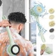 thumbnail image 1 of Automatic Body Brush for Shower | Rotating Exfoliating Bath Brush | 5 Interchangeable Heads | Deep Cleansing & Massage | Waterproof Rechargeable 360° Spinning | 36x9x8cm | White/Green | 1 Piece, 1 of 10