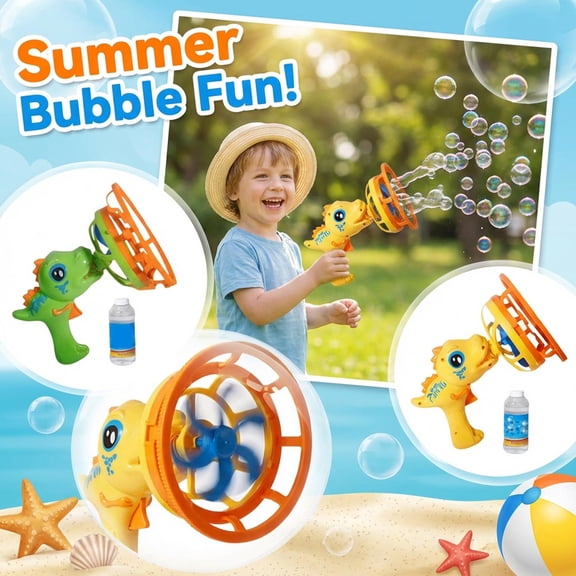 Automatic Bubble Machine Gun, LED Light Bubble Blower with Gatling Style Design, Electric Bubble Maker for Outdoor Parties and Celebration Events (2PCS)