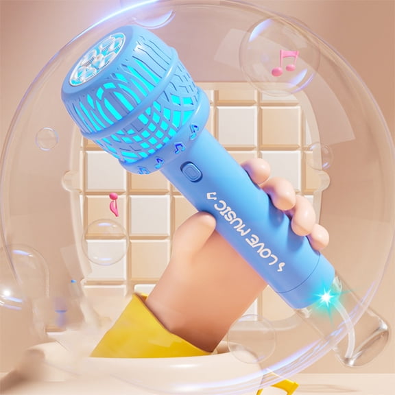 Automatic Bubble Machine,Microphone Bubble Maker with Microphone Shape Design and Outdoor Operation,Electric Bubble Blower Includes Bubble Solution for Instant Backyard Use