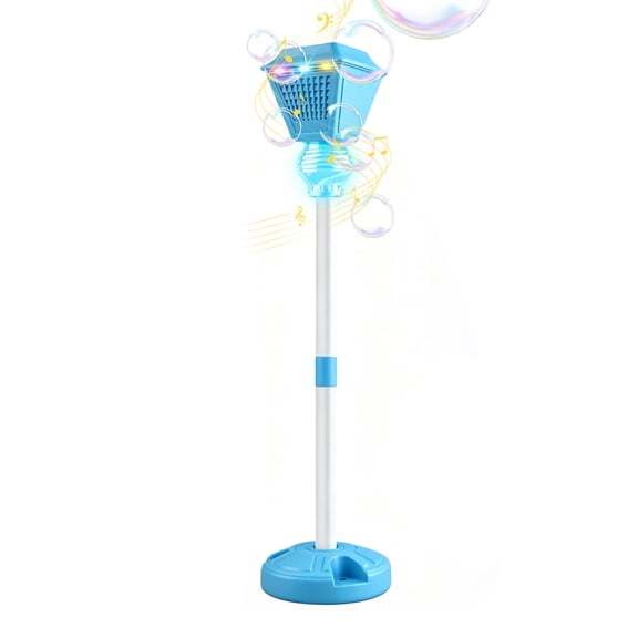 Automatic Bubble Machine – Standing Bubble Machine, Adjustable Height Rechargeable for Outdoor(Blue)