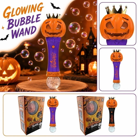 Automatic Bubble Maker for Student Light Up Bubble Machine 100Ml Capacity Bubble Toys for Student Halloween Party Favors for Student 3-5 Pumpkin Design 1 Pack