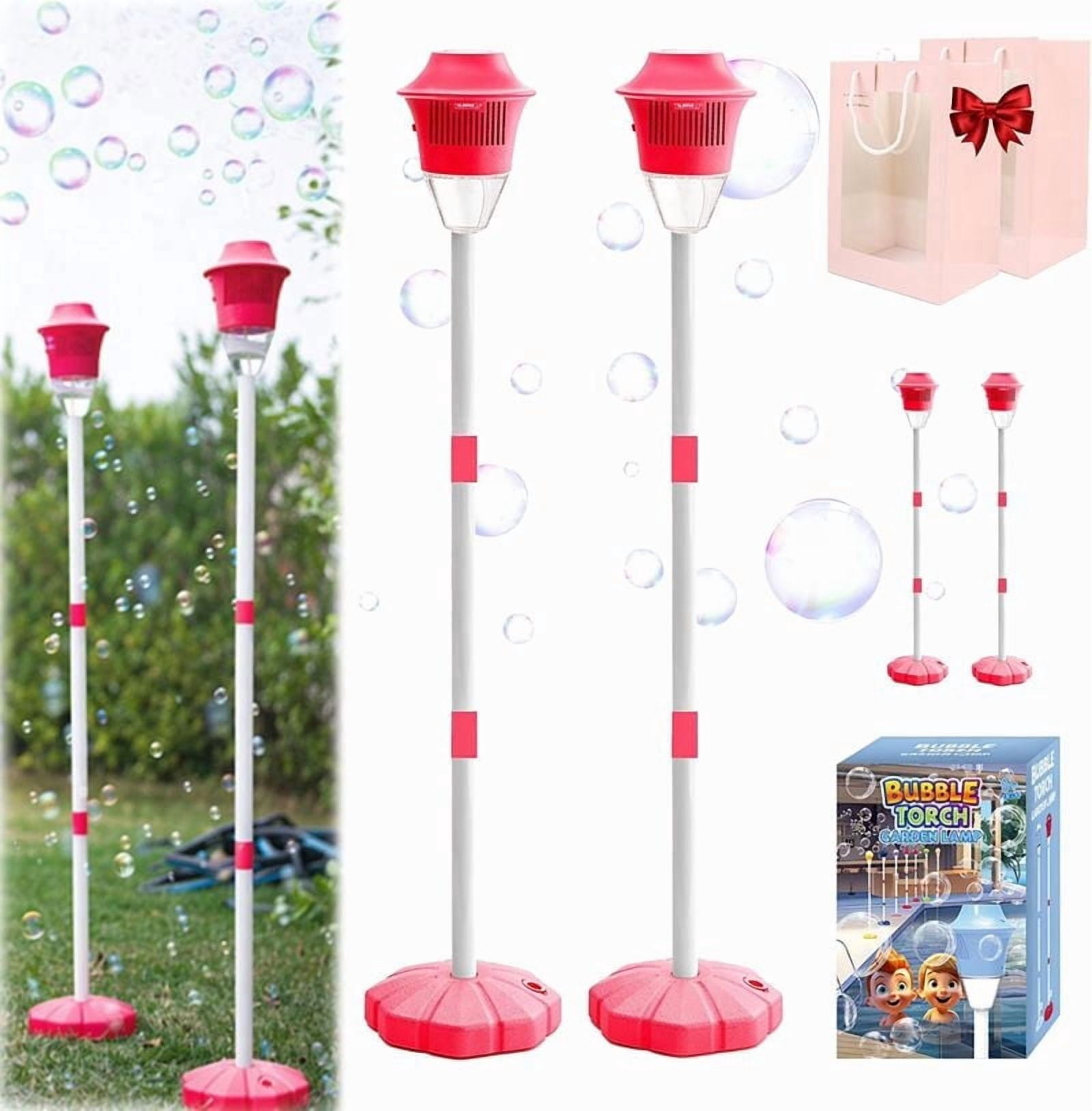 Automatic Bubble Torch Garden Lamp, Bubble Maker Stand, 47 Inches Standing Tiki Torchs Bubbles Machine with Lights, Rechargeable Outdoor Torch Bubbles Machine, for Wedding Birthday Party
