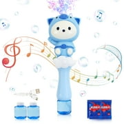 Automatic Bubble Wand for Kids Flashing Light and Music Bubble Machine Electric Bubble Maker Boys Girls Bubbles Toys Outdoor