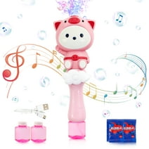 Automatic Bubble Wand for Kids Flashing Light and Music Bubble Machine Electric Bubble Maker Boys Girls Bubbles Toys