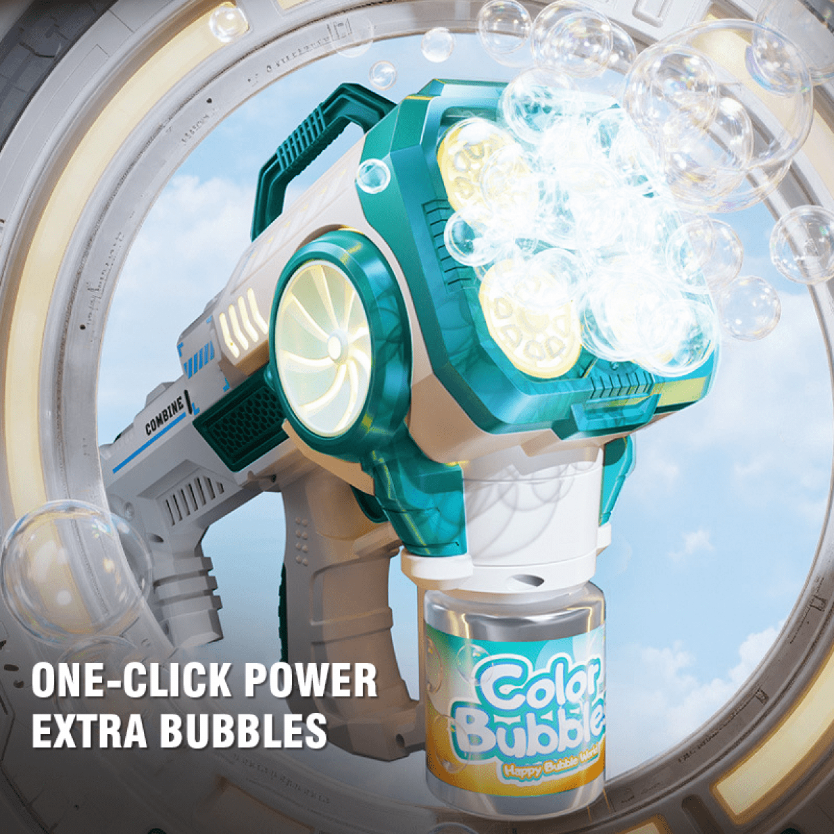 Automatic Bubbles Machine for Kids 4 Holes Electric Bubble Blower for Boys Girls Outdoor Camping Wedding Party Birthday Gifts(Green)