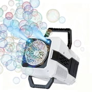 Standing Bubbles Machine for Kids, 40 Hole Automatic Bubble Maker Blowers with Lights for Outdoor Parties Wedding Birthday GiftsWhite