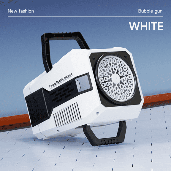 Automatic Bubbles Machine for Kids, 40 Hole Portable Bubble Maker Blowers with Lights for Outdoor Parties & Christmas Birthday Gifts(White)