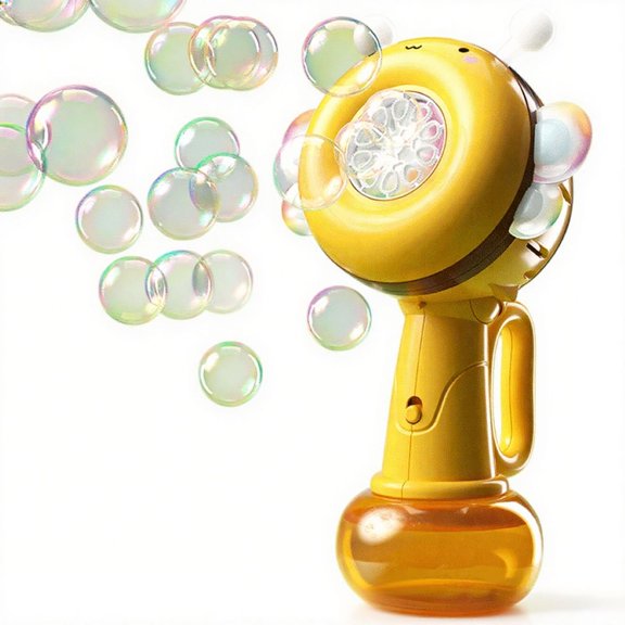 Automatic Bubbles Machine for Kids, Rechargeable Handheld Swing Dance Bubbles Maker Blower with Lights for Age 3 4 5 6 Easter Baskets Gifts