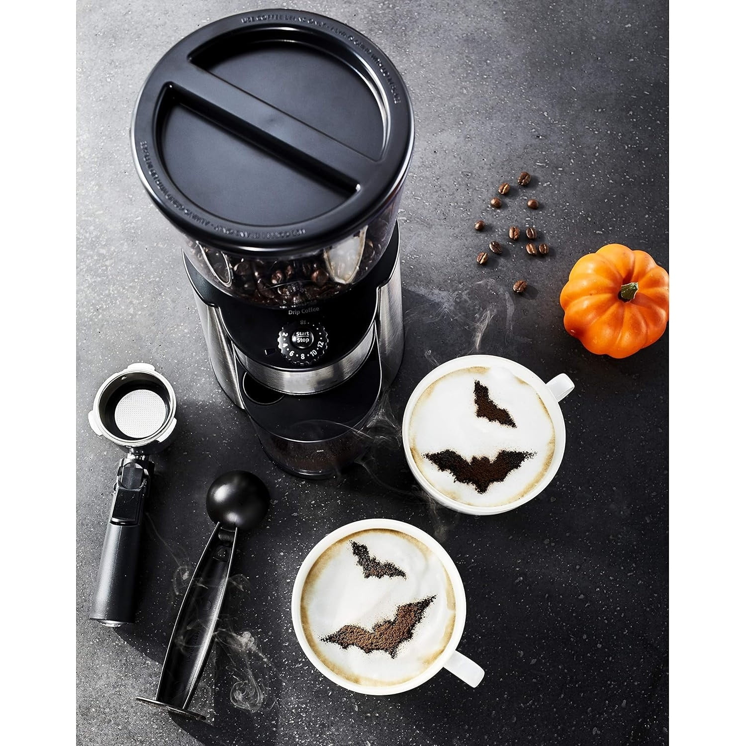 Automatic Burr Mill Coffee Grinder with 18 Custom Grinders Silver