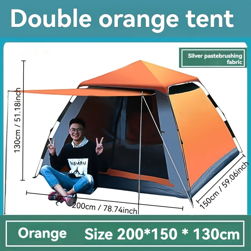 Automatic Camping Tent for 2-4 Persons, All-Season Portable Cabin Shelter with Windproof and Sunproof Design in Multiple Colors