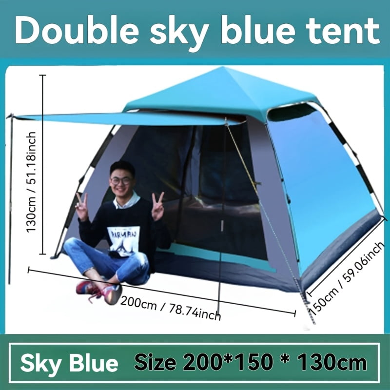 Automatic Camping Tent for 2-4 Persons, All-Season Portable Cabin Shelter with Windproof and Sunproof Design in Multiple Colors